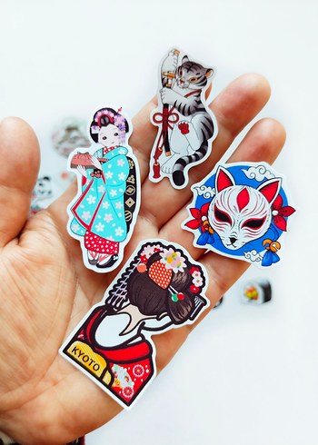 Japon sticker seti 4 (şeffaf)