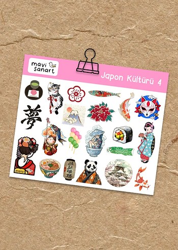 Beden Renk Japon sticker seti 4 (şeffaf)