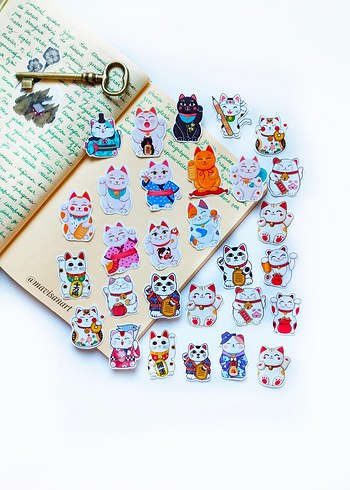 Beden Japon Kültürü Neko Sticker seti 1 (parlak)