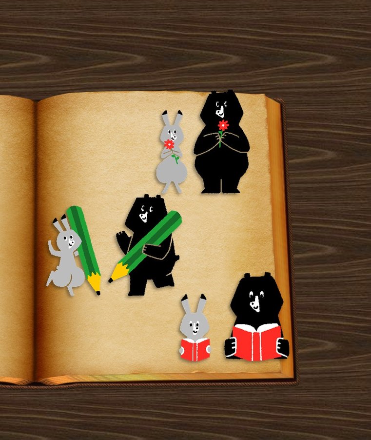 Ayı ve Tavşan Sticker Seti - Görsel 2