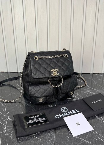 Chanel Zincir Detaylı Siyah Deri Kadın Çanta