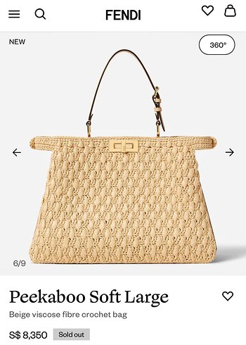 Fendi Fendi Peekaboo Soft in Raffia