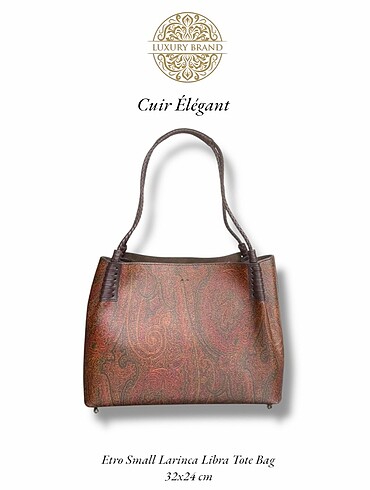 Beden kahverengi Renk Etro Small Larinca Libra Tote Bag