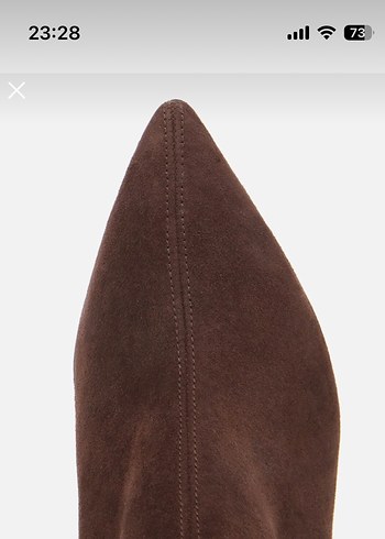 Kahverengi Süet Stiletto Topuklu Kadın Bot - Görsel 5