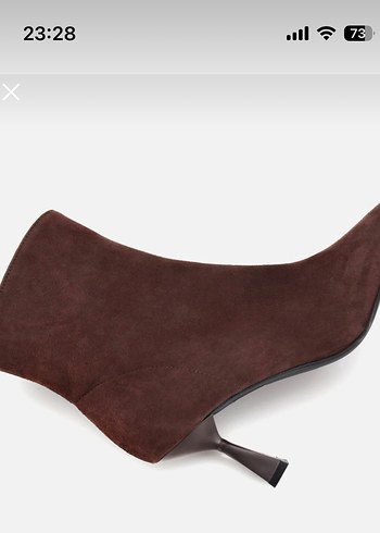 Kahverengi Süet Stiletto Topuklu Kadın Bot - Görsel 6