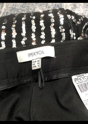 Parlak pullu ipekyol Kadın Pantolon - Görsel 2