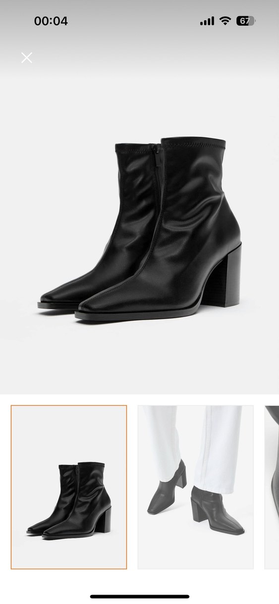 Pull & Bear Siyah Deri Stiletto Topuklu Bot - Görsel 5