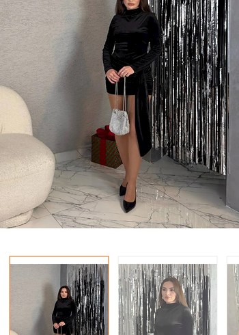 Kadife elbise - Görsel 3