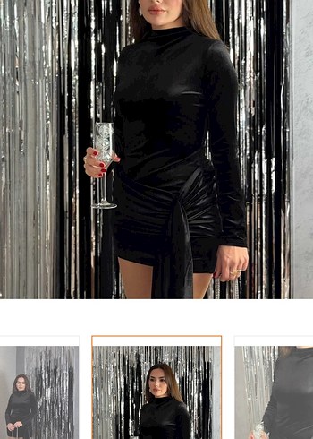 Kadife elbise - Görsel 5