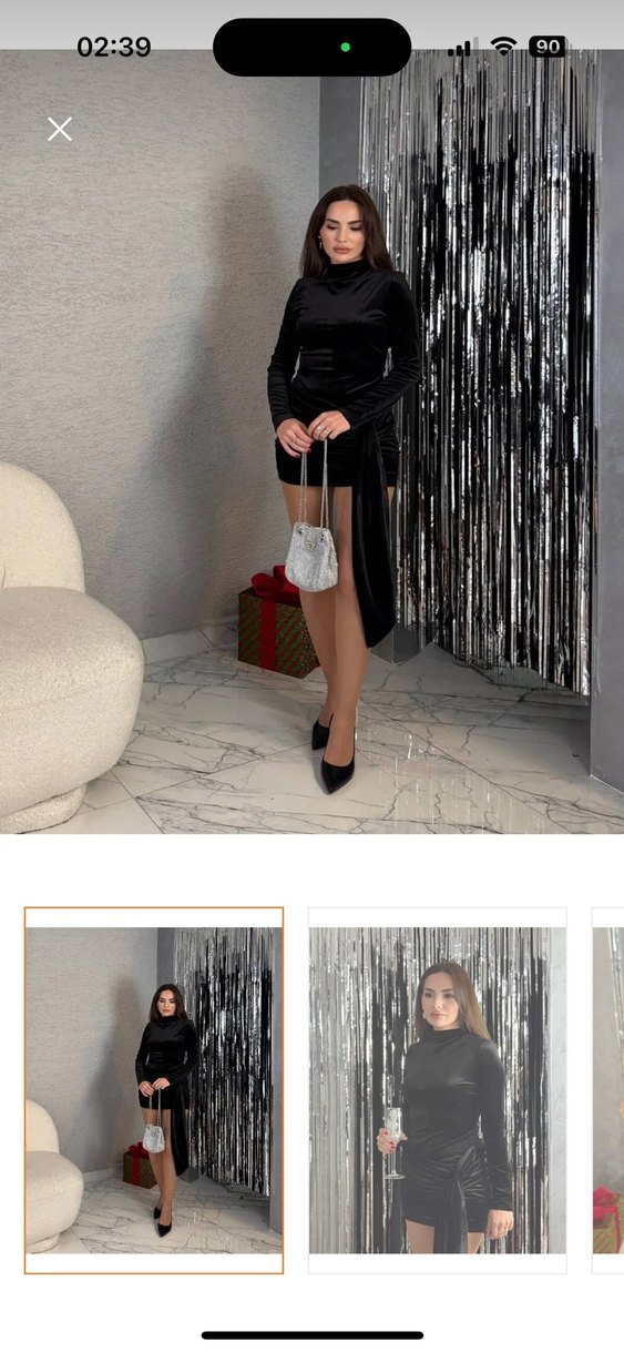 Kadife elbise - Görsel 3