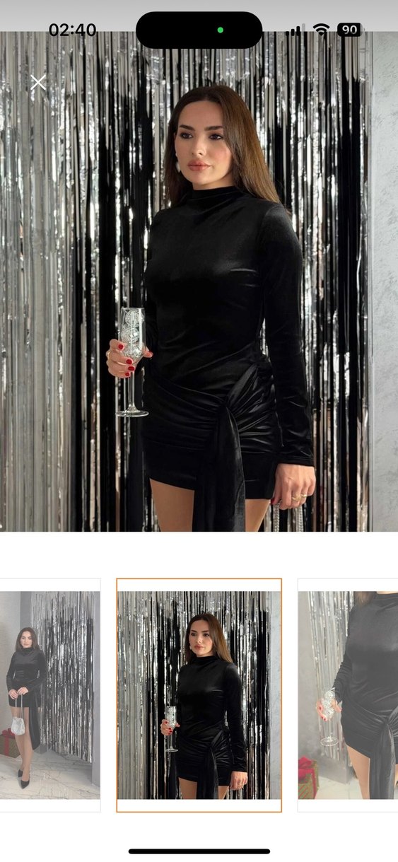 Kadife elbise - Görsel 5