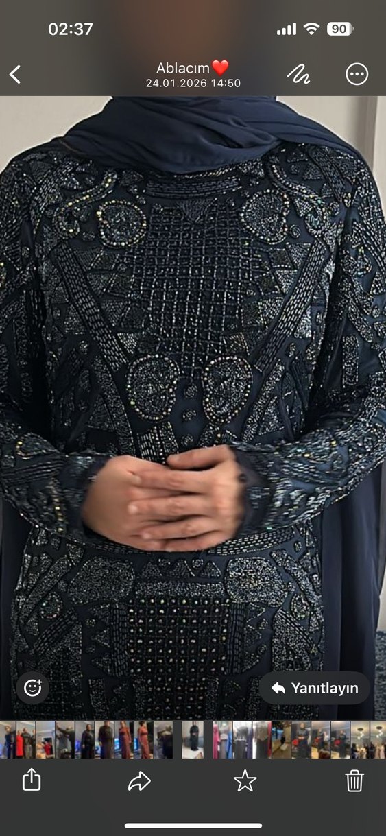 Boncuk işleme kasnak abiye - Görsel 3