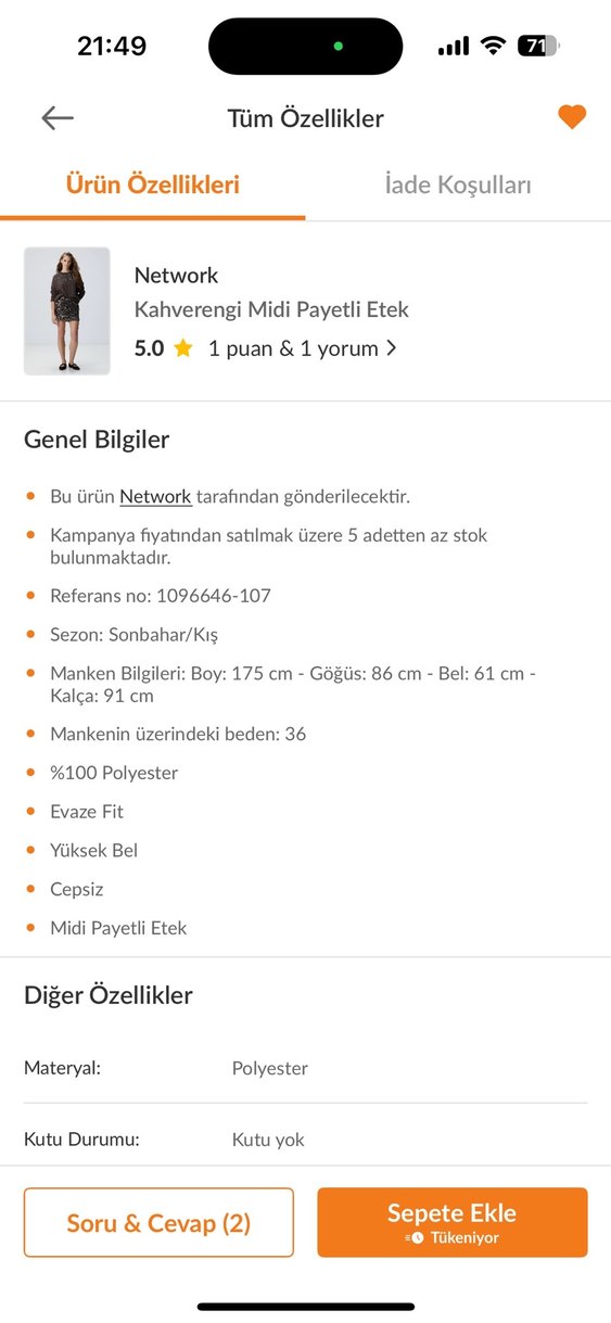 Kahverengi  Pul palet Detaylı Mini Etek - Görsel 4