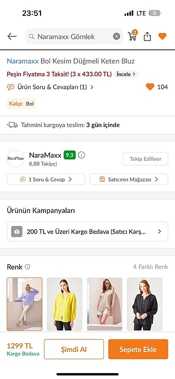 m Beden Gömlek