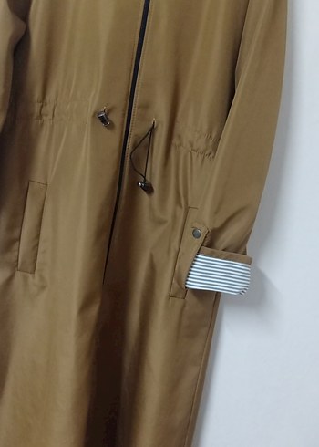 Kadın Bej Uzun Boy Yağmurluk - Görsel 2