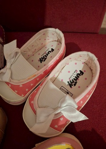 Renkli Kız Bebek İlk Adım Ayakkabısı Velcro - Görsel 2