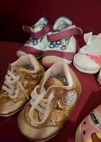 Renkli Kız Bebek İlk Adım Ayakkabısı Velcro - Görsel 4