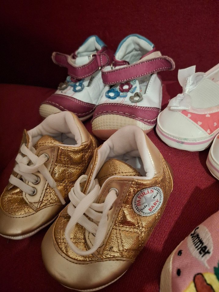 Renkli Kız Bebek İlk Adım Ayakkabısı Velcro - Görsel 4