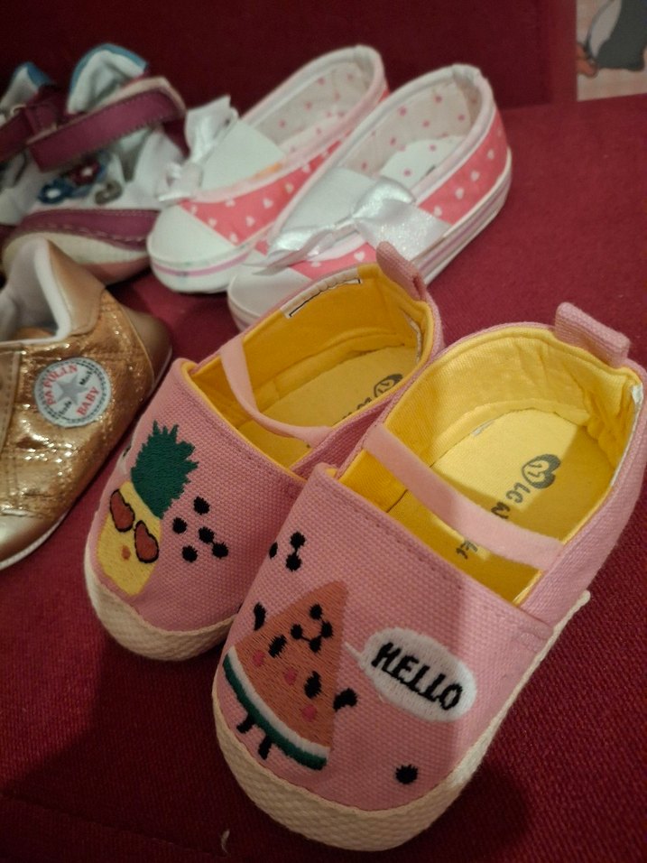 Renkli Kız Bebek İlk Adım Ayakkabısı Velcro - Görsel 3