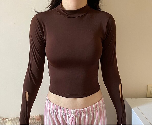 Crop uzun kollu