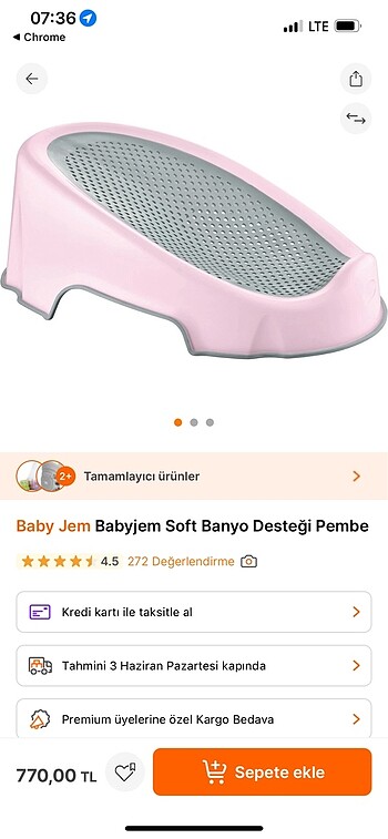 Beden Renk Babyjem soft banyo küveti