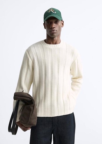 Beyaz zara Triko Kazak Uzun Kollu - Görsel 2