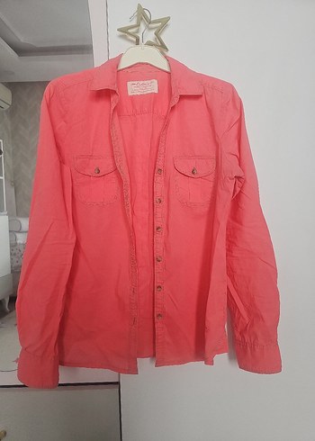 turuncu Pamuklu Kadın Gömlek - Görsel 4