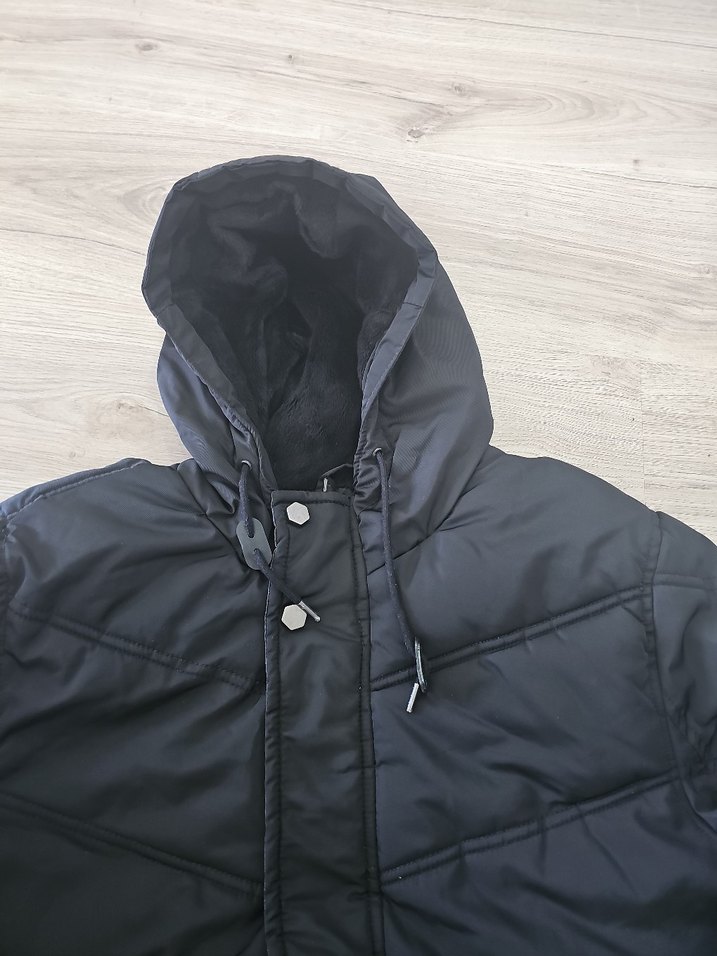 Siyah Kapüşonlu Erkek Günlük Mont - Görsel 5