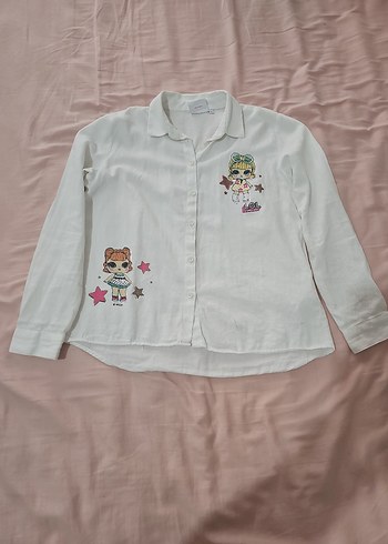 Nakışlı, Düğmeli, Beyaz Uzun Kollu Kadın Gömlek - Görsel 5