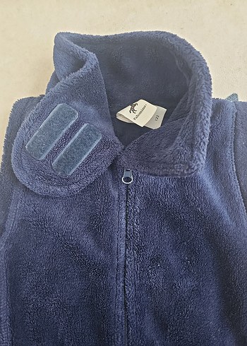 Lacivert Yüksek Yakalı Kürklü kız çocuk Yelek - Görsel 9