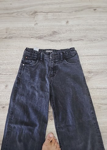 siyah Bol Kesim Midi Denim koz çocuk jean - Görsel 7