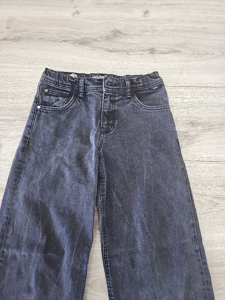 siyah Bol Kesim Midi Denim koz çocuk jean - Görsel 4