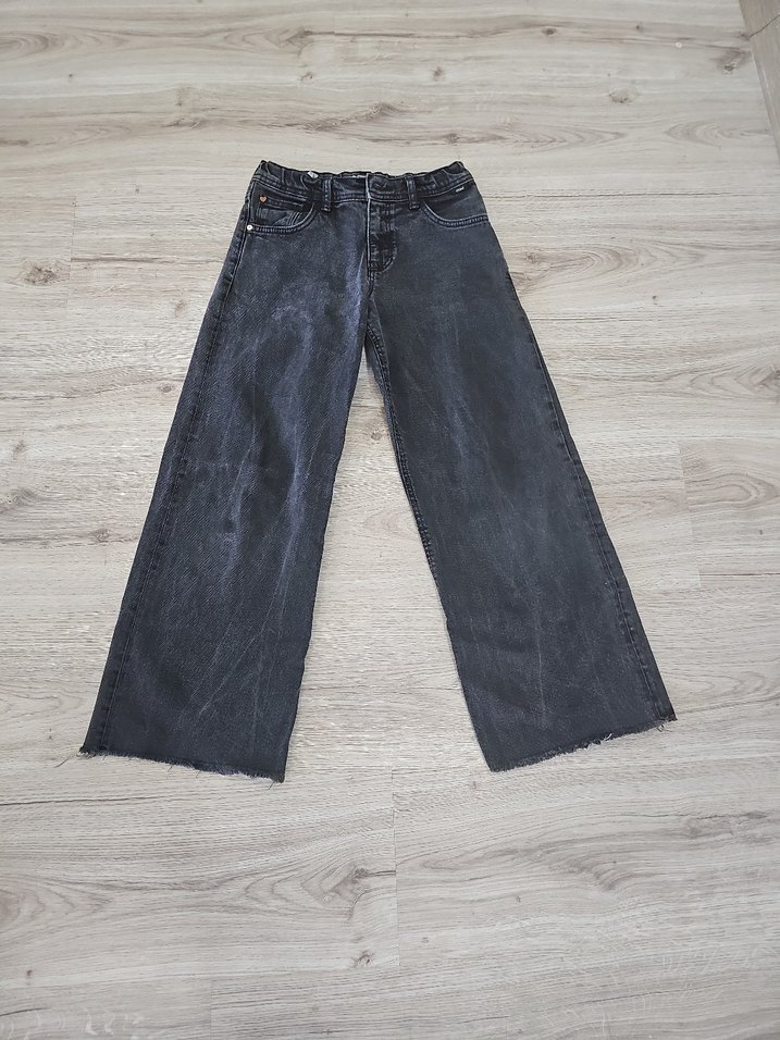 siyah Bol Kesim Midi Denim koz çocuk jean - Görsel 2