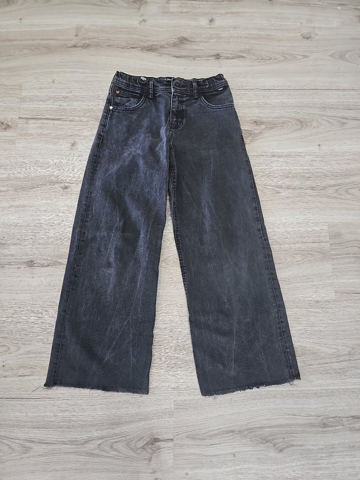 siyah Bol Kesim Midi Denim koz çocuk jean - Görsel 3