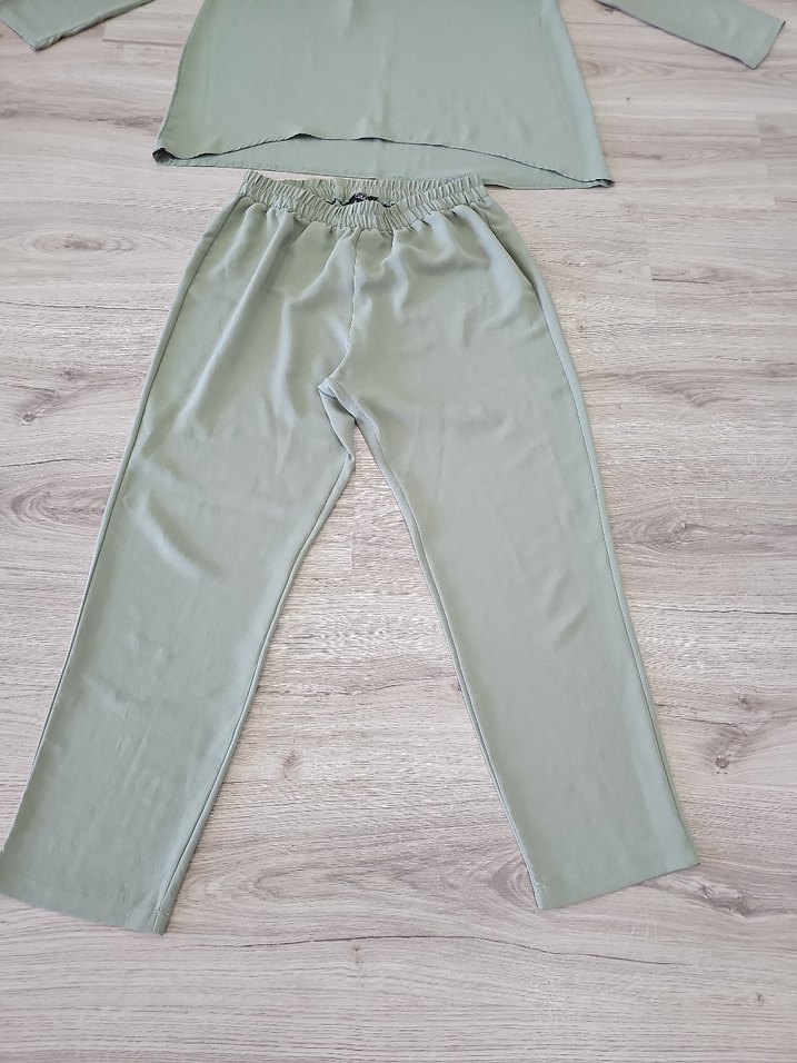 Yeşil Kadın Salaş Uzun Kollu Takım - Görsel 3