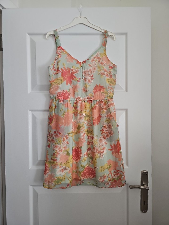 Çiçek Desenli Bohem Mini Elbise - Görsel 3