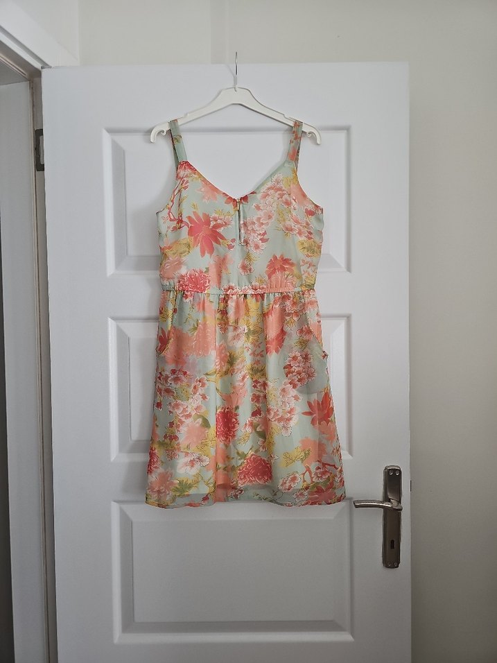 Çiçek Desenli Bohem Mini Elbise - Görsel 2