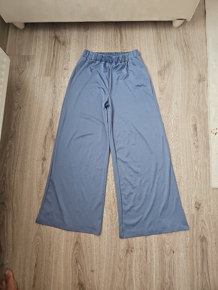 mavi Bol Kesim Kadın Pantolon - Görsel 3