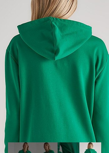 Kadın Yeşil Fermuarlı Sweatshirt - Görsel 4