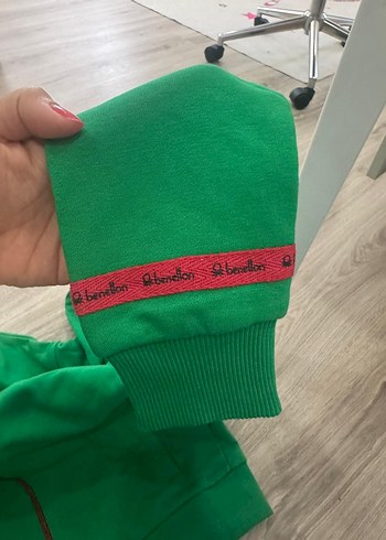 Kadın Yeşil Fermuarlı Sweatshirt - Görsel 8