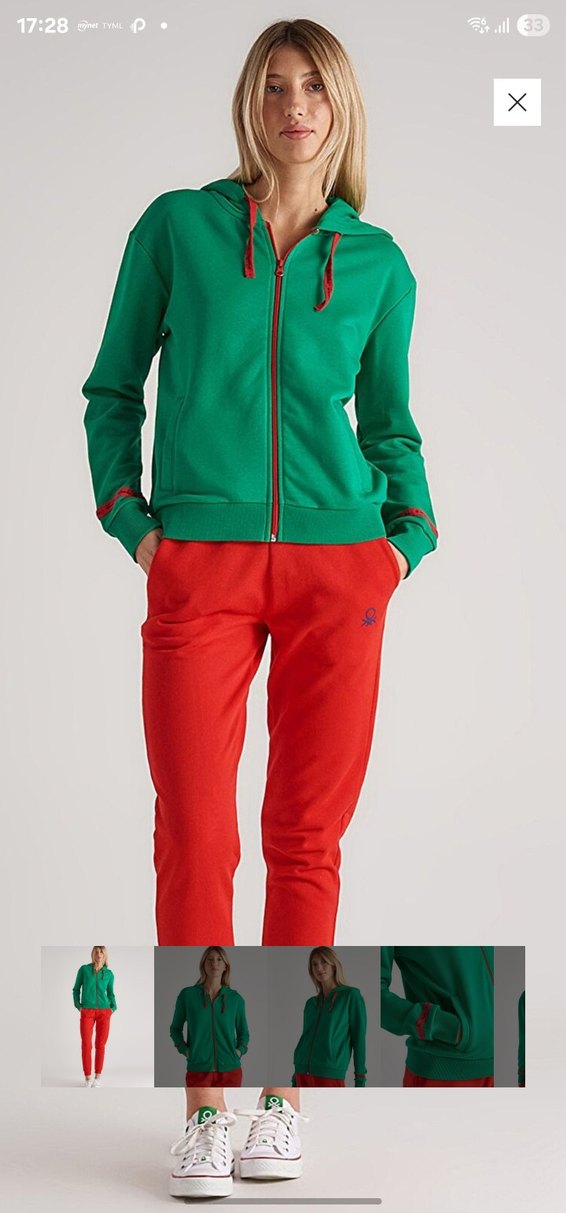 Kadın Yeşil Fermuarlı Sweatshirt - Görsel 5