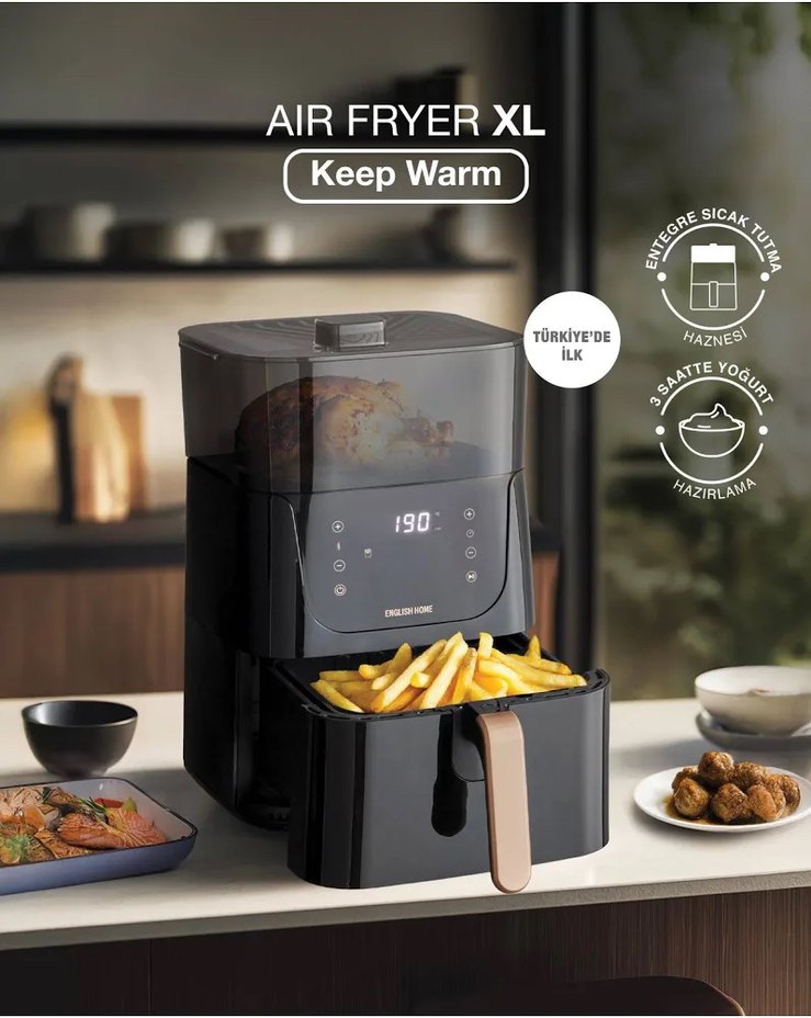 ENGLİSH HOME AIF 2030 XL SICAK TUTMA HAZNELI AİRFRYER 1500w - Görsel 2