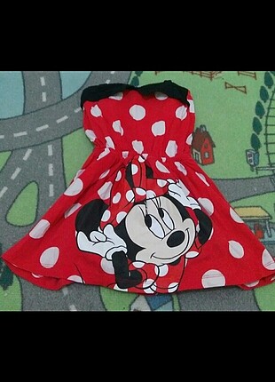 LCW Kız Çocuk Askılı Mickey Mouse Elbise
