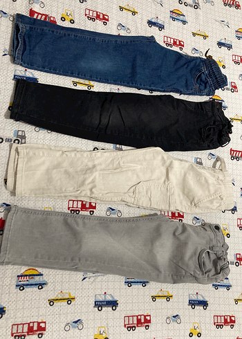 5 Yaş Beden gri Renk Erkek Çocuk Gri Kemerli Denim Pantolon