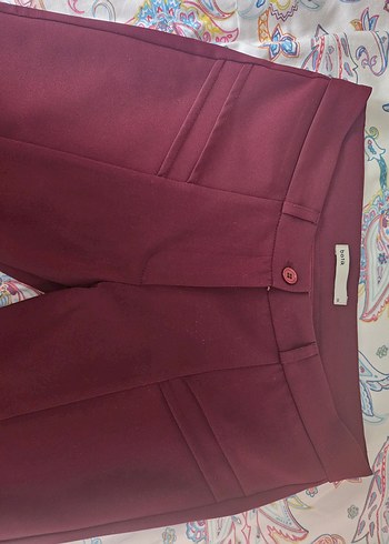 Batik Bordo Midi Kumaş Kadın Pantolon