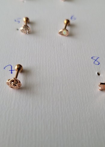 paslanmaz çelik rose çivi piercing küpe - Görsel 4
