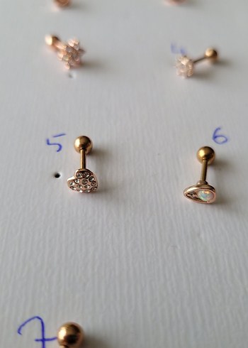 paslanmaz çelik rose çivi piercing küpe - Görsel 3