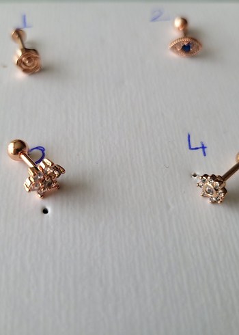 paslanmaz çelik rose çivi piercing küpe - Görsel 2