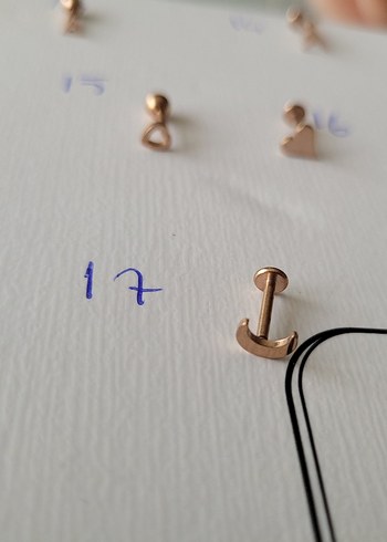 paslanmaz çelik rose çivi piercing küpe - Görsel 9