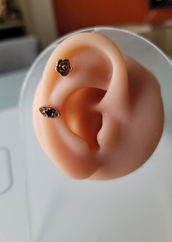 paslanmaz çelik rose çivi piercing küpe - Görsel 10